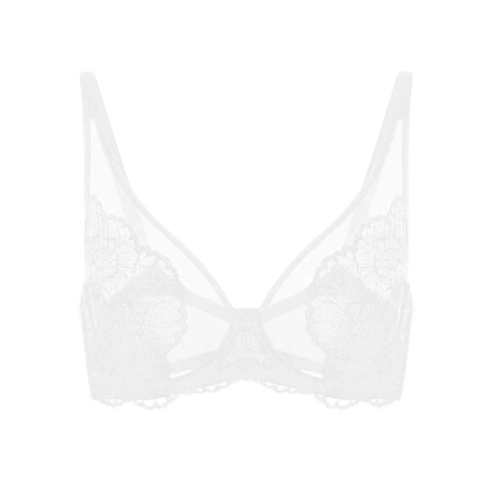 HSIA Blossom Unlined Lace Underwire Bra White 42DD NWT